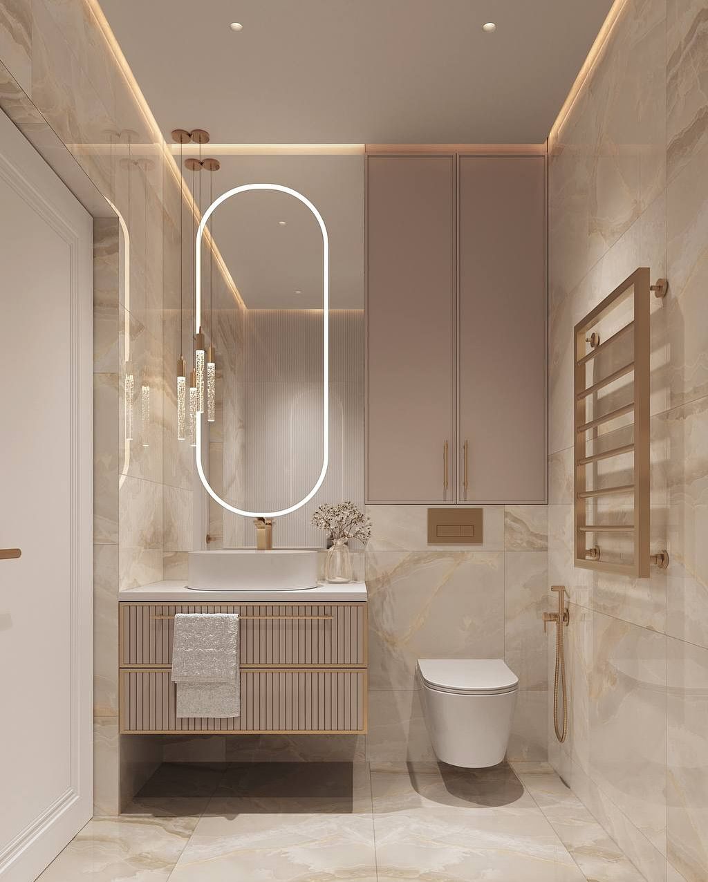 Contemporary Ensuite Bathroom with Touch-Sensor LED Anti-Fog Vanity Mirror #18